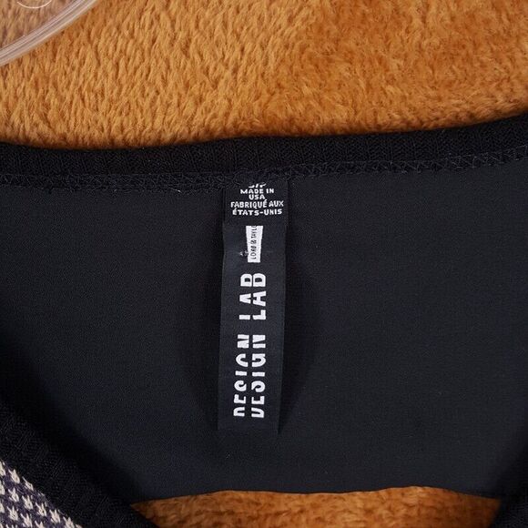 DESIGN LAB Womens Top Small Brown Pullover Chevron Knit Cut Out Layered Hem - Picture 3 of 7